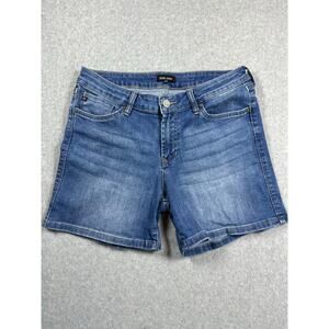 Dear John Shorts Women Size 29 Blue Cotton Stretch Denim Mid-Rise Casual Zip Fly